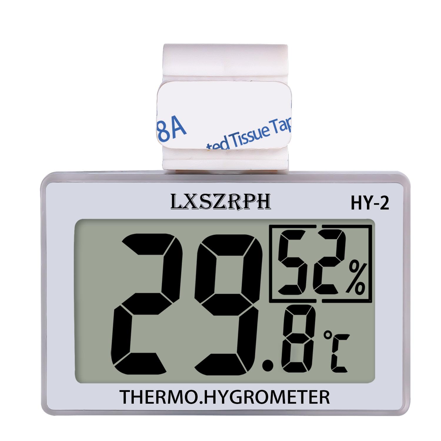 Accurate Reptile Thermometer Hygrometer, Self‑Adhesive Digital Temperature Humidity Meter with ℃/℉ Switch, Mini LCD Gauge for Terrarium Vivarium Bearded Dragon Tank Accessories (1pack)