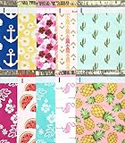 Designer Poly Mailers 10x13 : Sample Variety Pack ~ Anchor, Daisy, Hibiscus, Arrow, Cactus, Pink & Mint Aloha, Watermelon, Flamingo, Pineapple Printed Self Sealing Shipping Poly Envelopes Bag (30 Pcs)