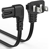 TV Power Cord 6Ft for Samsung LG Sony Insignia TCL Roku Sharp Toshiba 2 Prong 7A 125V Ac Power Cord (IEC320 C7 to Nema 1-15P)
