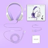 IMYB A36 Gaming Headset RGB White Purple 3.5mm PC Xbox PS Switch 50mm Driver view 6