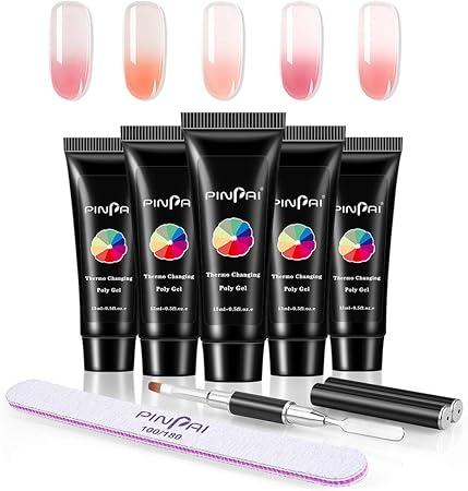 Amazon Decdeal ジェルネイルキット カラージェル 長さだしジェルカラーセット 15ml 5色ネイルポリジェル ネイルファイル付き 人気 初心者 ギフト ネイルライト対応 Decdeal ジェルネイル 通販