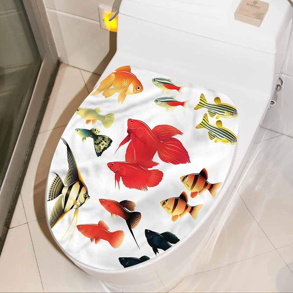 Toilet Decal Aqua, Exotic Tropical Aquarium Fish Bathroom Toilet seat