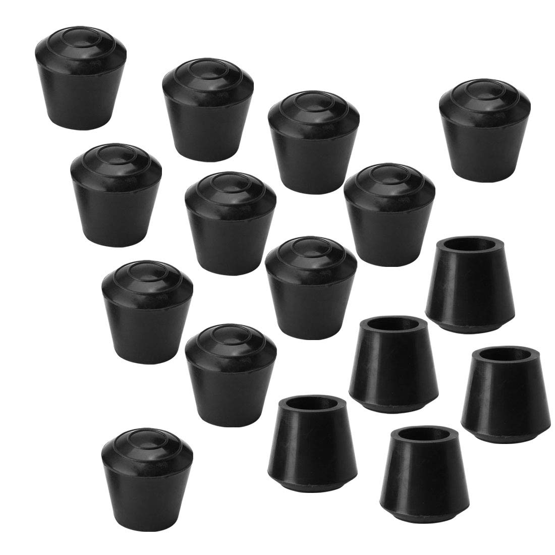 sourcing map 16pcs Chair Leg Tips Caps 10mm 3/8 Inch Rubber Furniture Table Feet Cover Floor Protector Reduce Noise Prevent Scratches Black