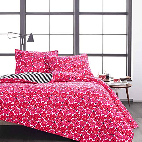 Marimekko Mini Unikko Quilt Set Full/Queen Red