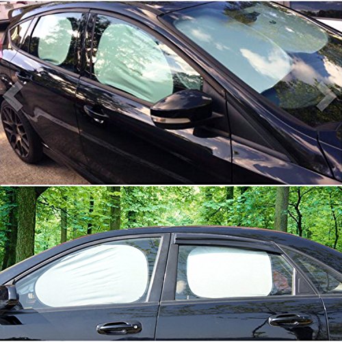 Full Car Windshield Sun Shade, Lecone Folding Silvering Reflective Car Sun Shade Visor Shield Cover to Keep Your Vehicle Cool, Heat and Sun Reflector