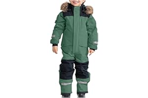 Kids Snowsuit Heavyweight Winter Girls Boys One Piece Snowsuit Solid Winter Warm One Piece Snow Suit Kids