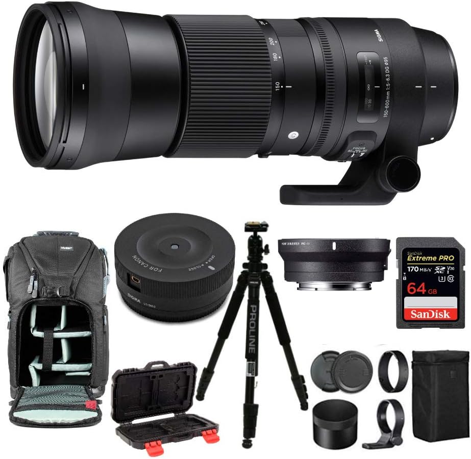 Amazon Com Sigma 150 600mm 5 6 3 Contemporary Dg Os Hsm Lens For Canon Dslr Mc 11 Mount Converter Lens Adapter Canon Ef Mount Lenses To Sony E Mount Usb Dock Bundle Electronics