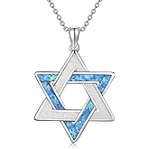 JUSTKIDSTOY Jewish Necklace Sterling Silver Messianic Seal Mezuzah Pendant Necklace Protection Hanukkah Jewelry Gifts for Women Men