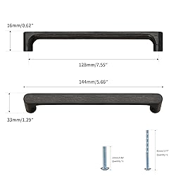 Evionlin Black Round 5 in 4 pcs Wooden Drawer Pulls