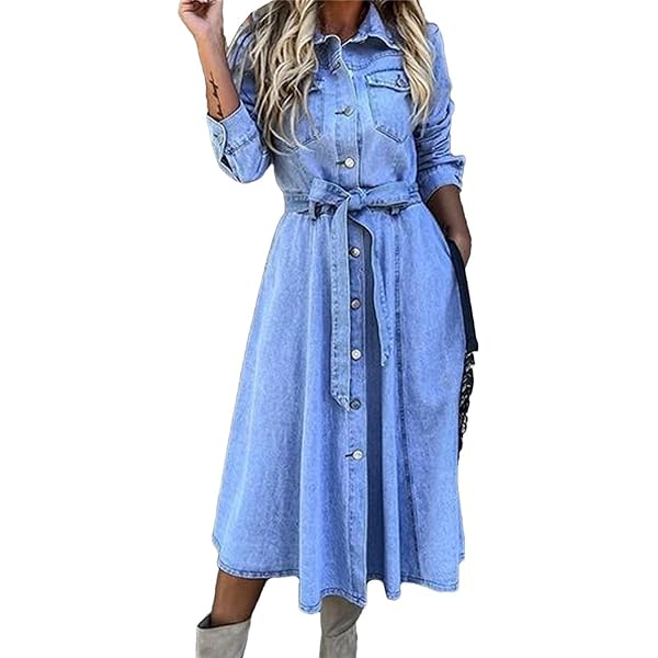 ジャケット・アウター I LINE DENIM SHIRT DRESS ジャケット・アウター I LINE DENIM SHIRT DRESS Denim A-Line