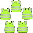 AIEOE Kids Safety Vests Reflective Traffic Waistcoat 5 Pack