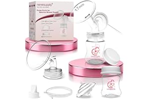 Nenesupply Pump Parts Compatible with Spectra S2 S1 9 Plus Breast Pump to Replace Spectra Pump Parts S2 Accessories Flange 17mm Duckbill Valve Tubing Pumping Bottles Backflow Protector