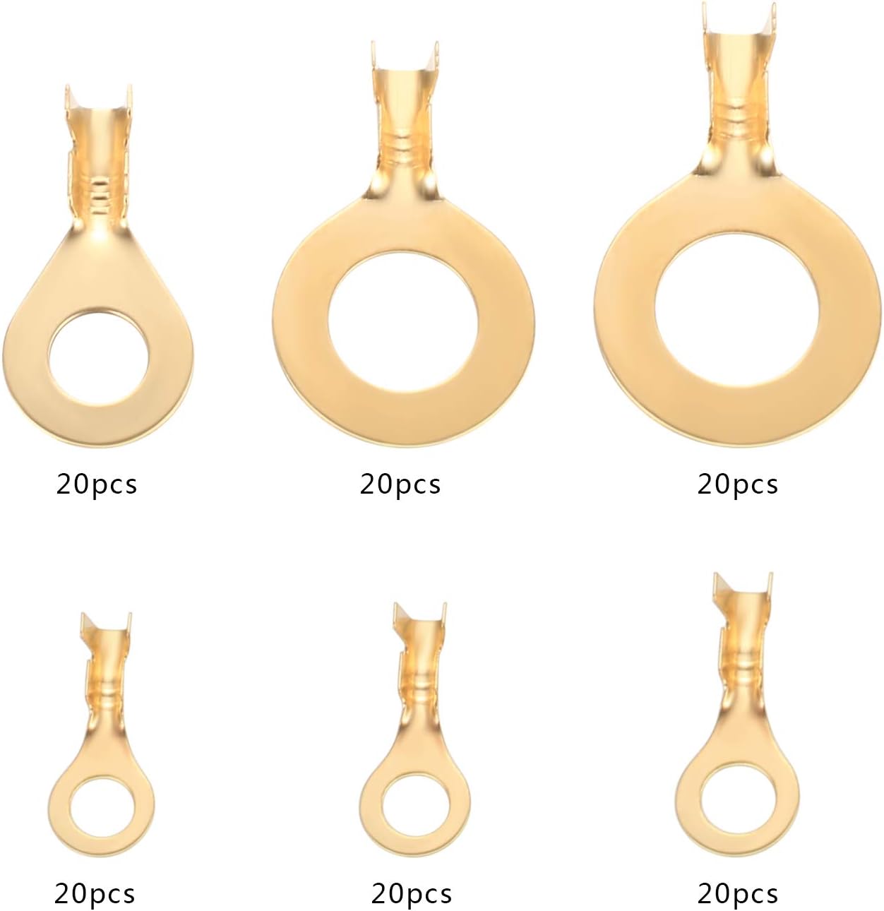 150PCS Ring Cable Lugs, Brass Wire Crimp Connectors, with Storage Box Wire Terminals Assortment