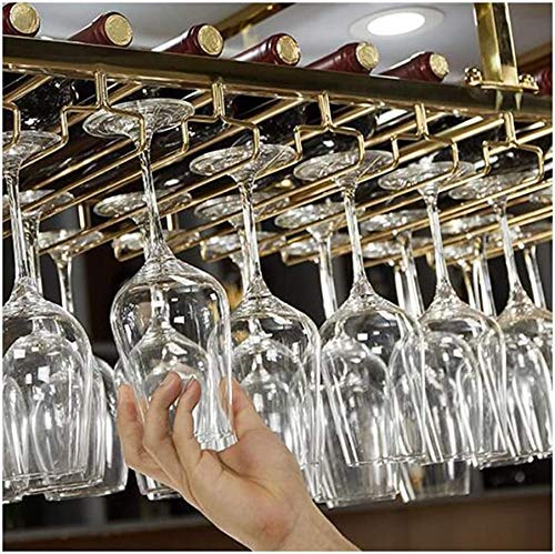 TIANPIN Edelstahl Weinglas Rack, Weinschrank, einfache vergoldet kann angepasst Werden Hängende Weinregal Decke… – Bild 6