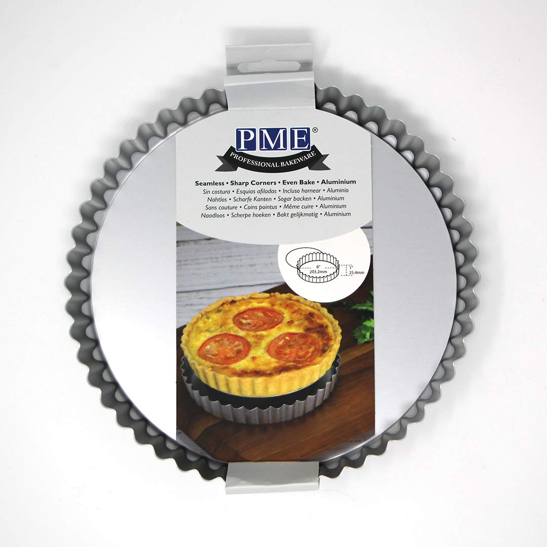 PME Loose Bottom Flan / Tart / Quiche Pan - 20cm/8 Inch, Silver