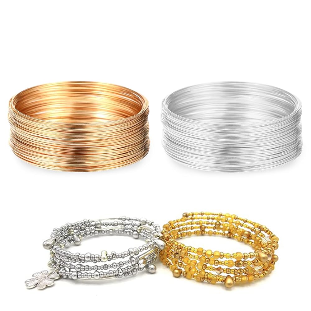 200 Loop Memory Beading Wire 0.6MM Craft Wire Malleable Jewellery Wire for Jewelry Making Supplies Necklace Bracelet Ring Earring Crafts DIY