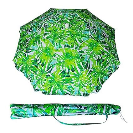 AMMSUN 6.5ft Beach Umbrella UV Protection with Telescoping Pole Adjustable Height with Air Vent Tilt Carry Bag