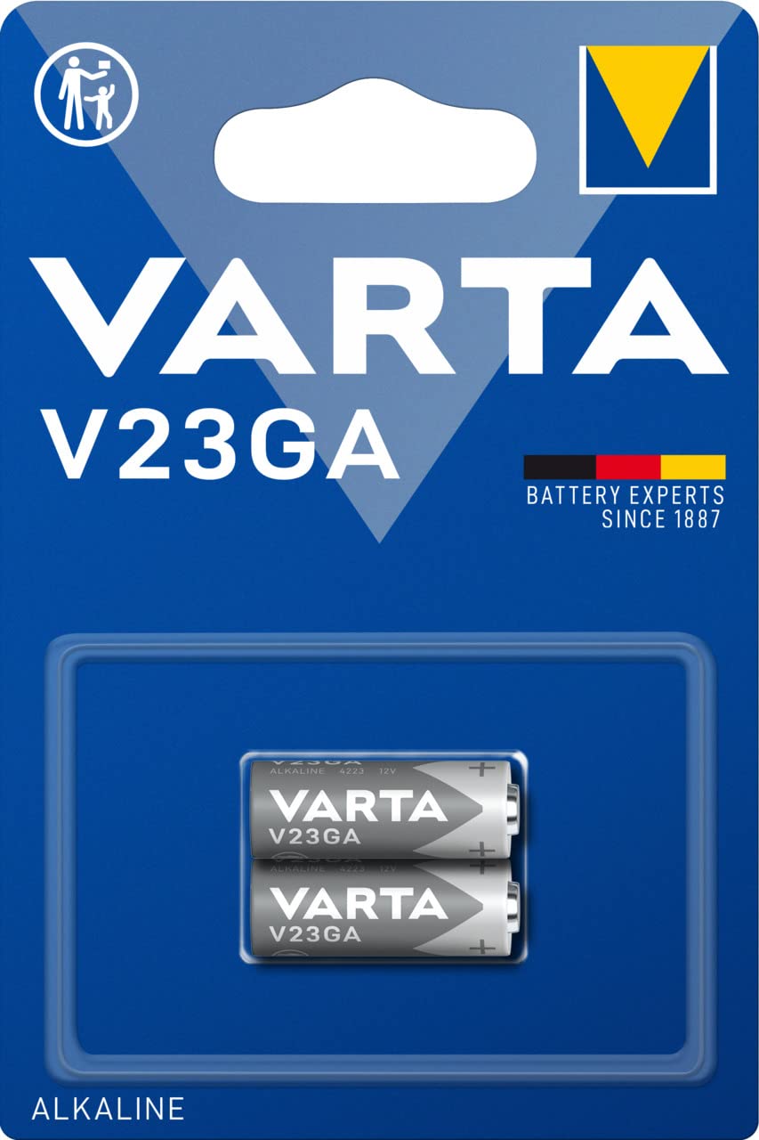 VARTA Batteries Electronics V23GA Alkaline button cell battery 2-pack, Button cells in original blister pack of 2
