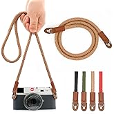 Eorefo Camera Strap Vintage 100cm Camera Rope Strap Neck Shoulder Belt Strap for Mirrorless and DSLR Camera. (Brown)