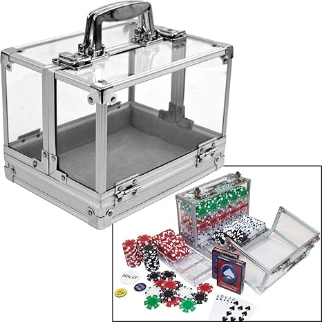 Trademark 600-Piece Clear Acrylic Case - Holds 6 Chip Trays Poker Chip Case (Clear)