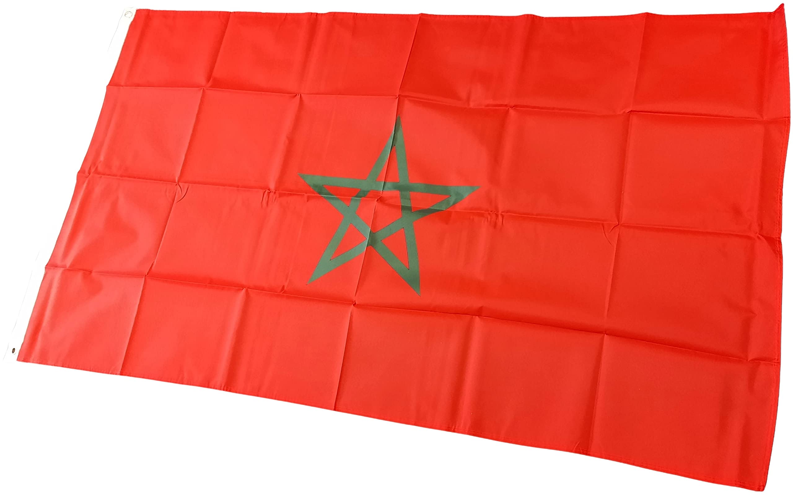NWFlags Morocco Flag 5ft x 3ft 75d Premium Polyester Suitable For Flagpoles | Strong Polyester 5x3 foot material Moroccan flag with Eyelets