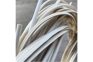 Jweemax 6mm 500g Natural Rattan Core Material, Half Round Cane Rattan for Weaving, Basket Making, Chair Caning, DIY Furniture