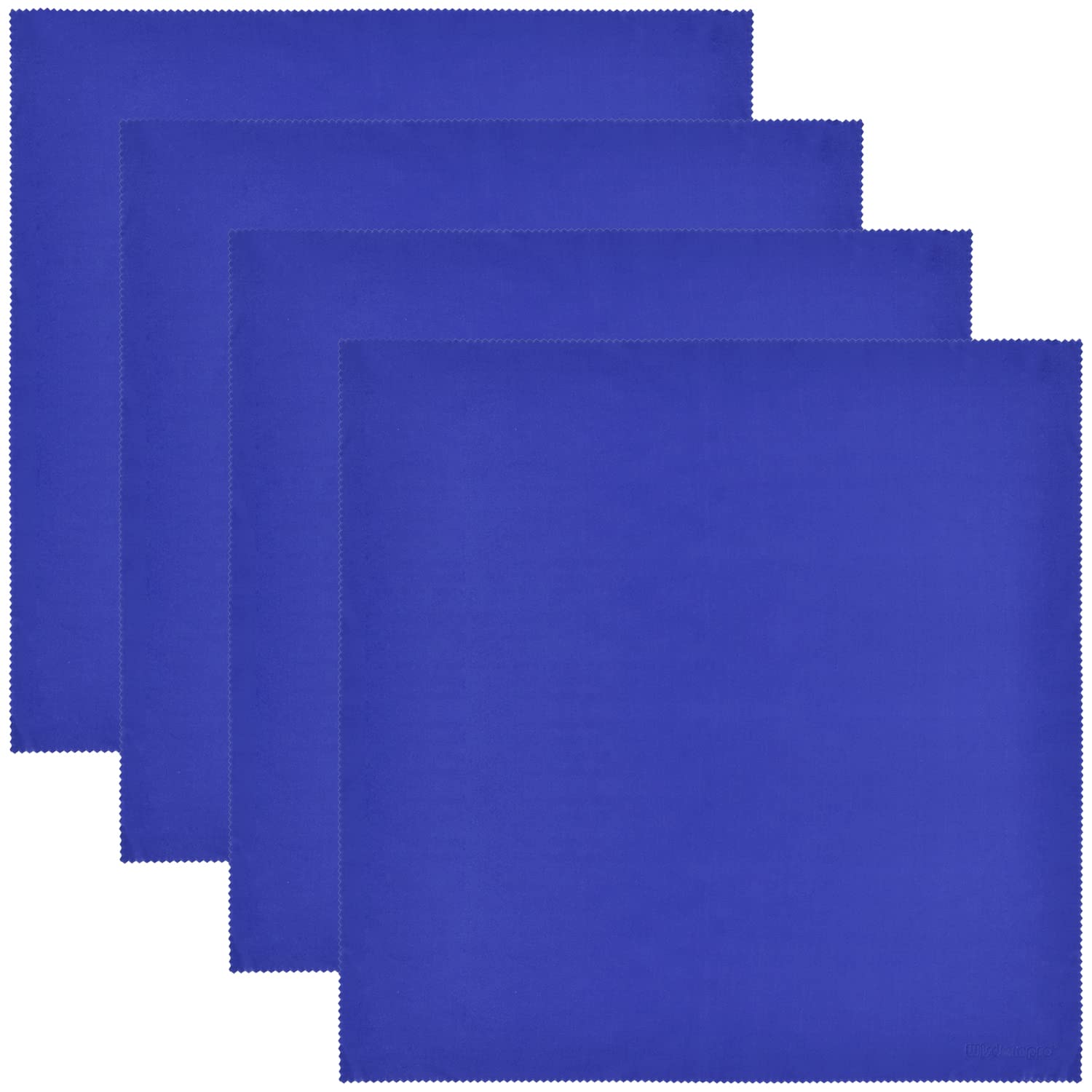 Wisdompro Extra Large (16x16 inch) 4-Pack Microfiber Cleaning Cloth For Laptop, LCD TV/Computer Screen/Monitor, Tablet, Camera Lens, Glass, Lenses, other Delicate Surface - Blue