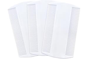 Qancekoo 3 PCS Lice Combs Double Sided Fine Tooth Nit Combs Remove Head Lice, Nits, Fleas (White)
