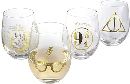 Harry Potter Stemless Wine Glasses, Set 