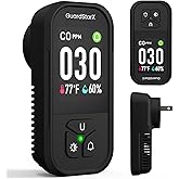 X-100D 3-in-1 Carbon Monoxide Detectors Plug in, 180°Rotating Display, Portable Carbon Monoxide Detector for Travel, CO Detector with Triple Alerts, Early Warning for Home, RV, Hotel - Black
