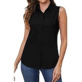 TOLOVIC Wrinkle Free Womens Sleeveless Button Down Shirts for Women Stretch Business Office Formal Work Blouses Tops