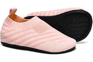 QZKDM Indoor Non-Slip Toddler Slippers Shoes Lightweight Kids First Walkers House Shoes for Boys and Girls with Rubber Sole Grip