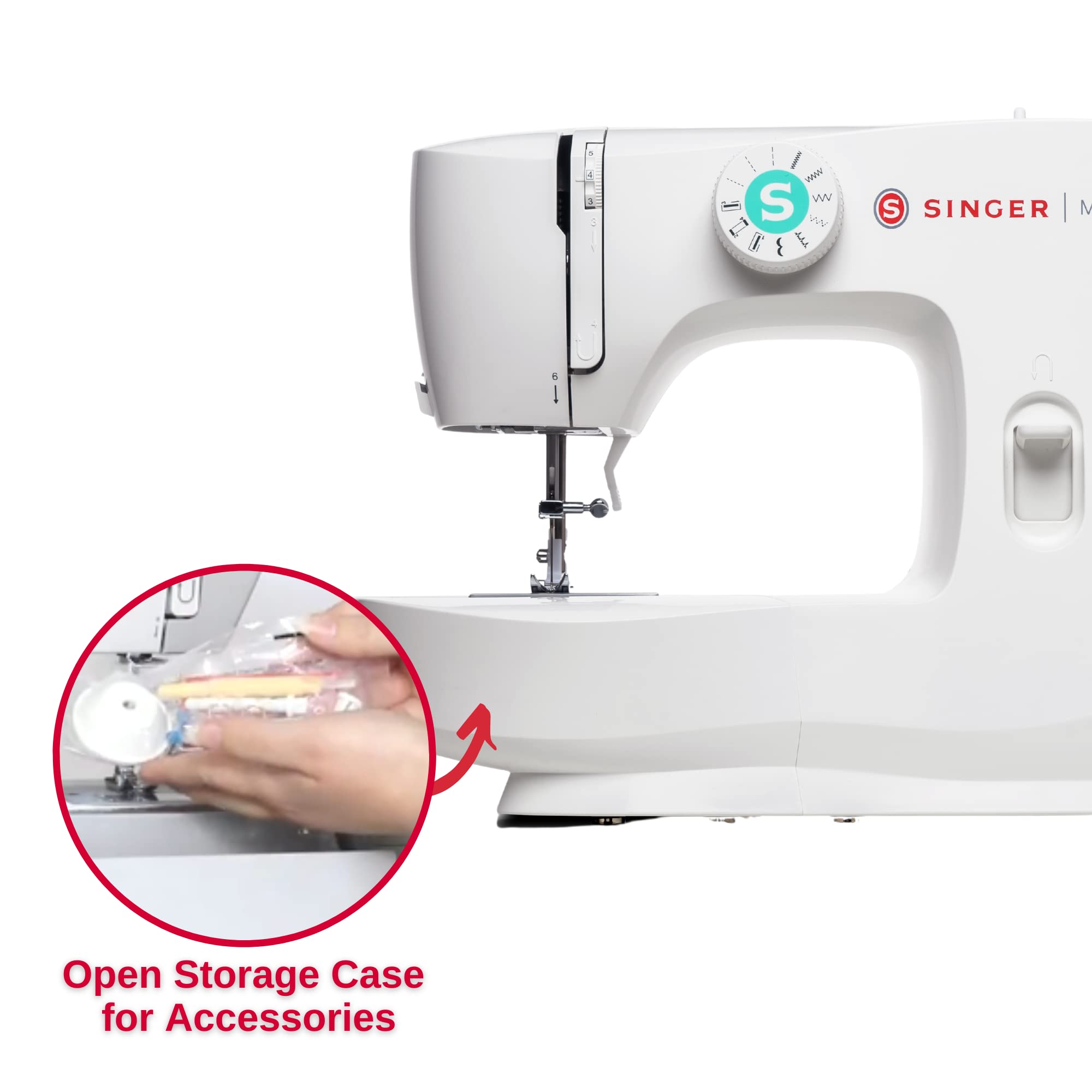 SINGER M1500 Lightweight & Portable Sewing Machine with Accessory Kit | 57 Stitch Applications, LED Light & 4-step Buttonhole | Great for Quilting, Crafts & Mending