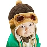 Crochet Earflap Pilot Hats Rabbit Ears Beanie Cap Winter Warm Knit Caps for Toddlers Baby Girls and Boys