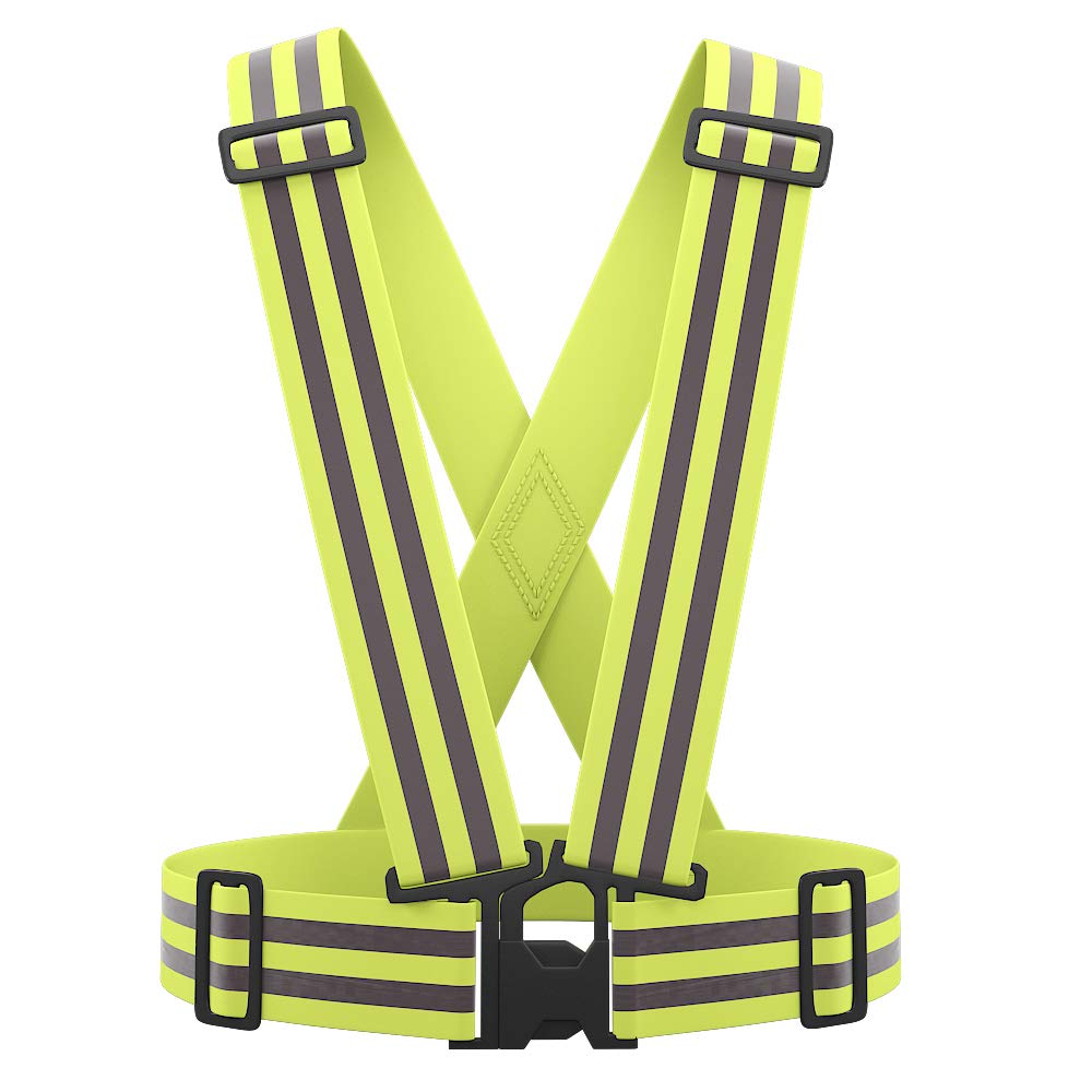 Multiple colors optional High Visibility hi vis Reflective running safety Vest (Yellow2)