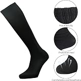Lanjue 3 Pairs Kids Football Socks Black Boys Long Tube Soccer Rugby Sports view 6