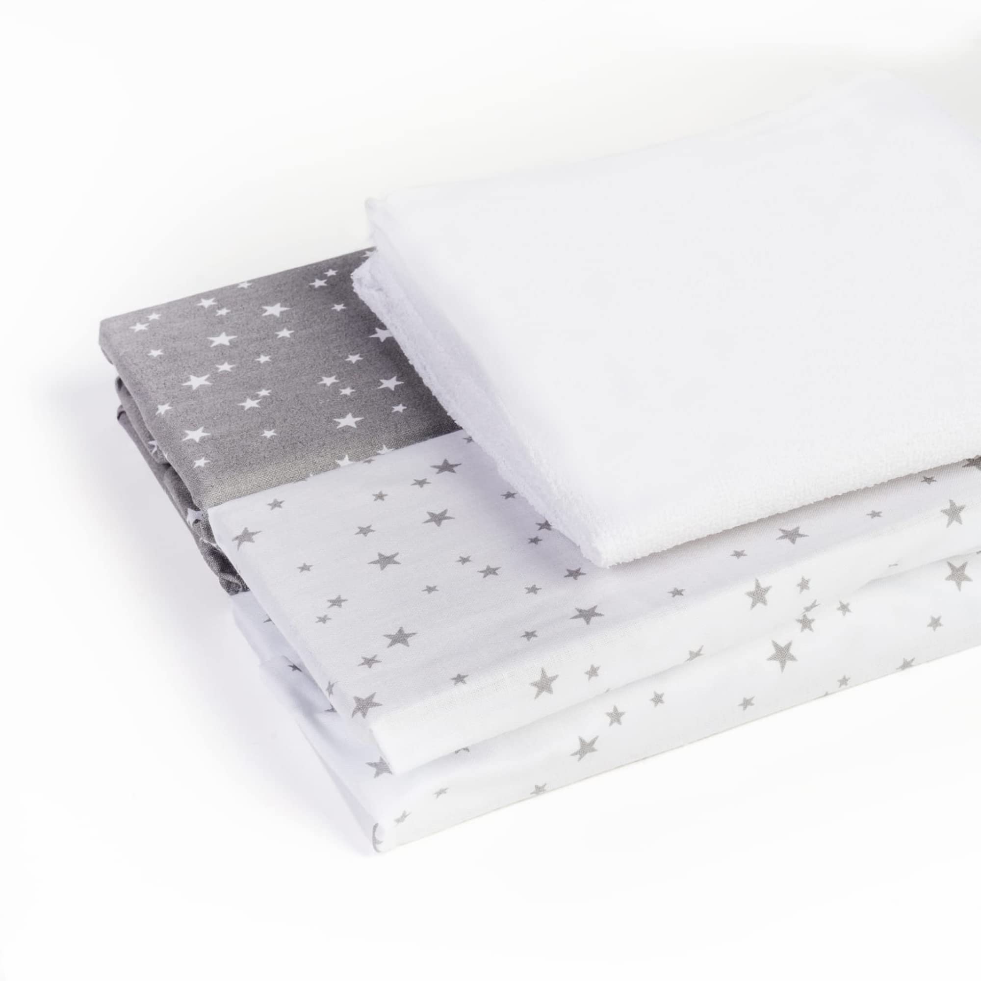 Lilly Belly - Next to Me Crib Sheets - 100% Organic Cotton - Pack of 3 - Cot Bed Sheet 2+1 Waterproof Protector Pad Compatible Moses Basket, Tutti Bambini - Crib Sheets 90x55 cm.