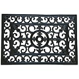 Rubber-Cal "Blooming" Outdoor Cast Iron Decorative Rubber Doormat, 18 by 30-Inch