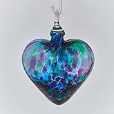 Glass Eye Studio Classic Heart Ornaments (Blue Mosaic Chip)