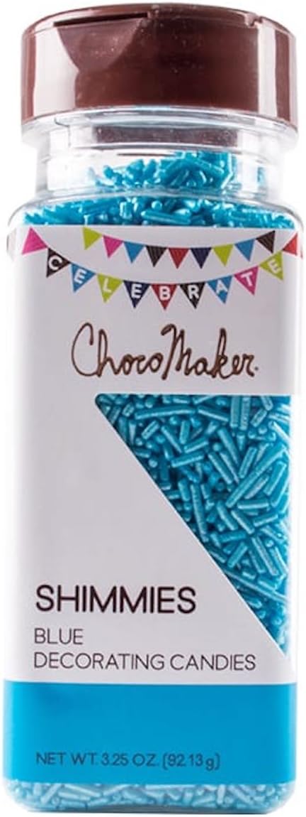 Choco Maker Everyday Mega Blue Shimmies Sprinkles (Blue, 3.25 Ounce)