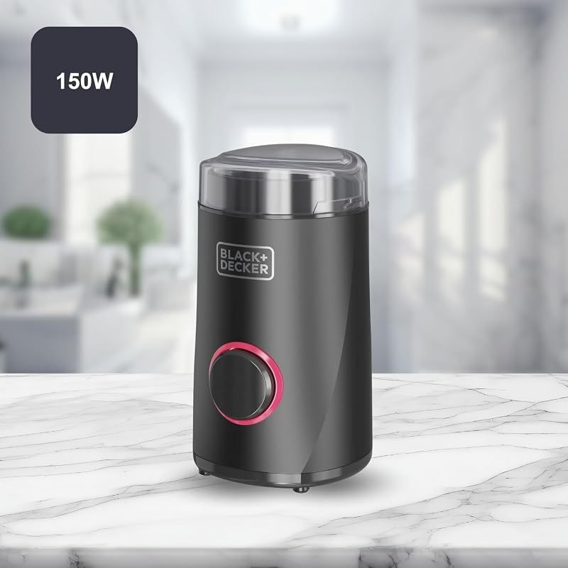 - Macinacaffè Elettrico 150W | Lame in Acciaio Inox | Capacità 50g | Sistema di Blocco | Avvolgicavo | Piedini Antiscivolo | Compatto ed Elegante | Ideale per Caffè e Spezie