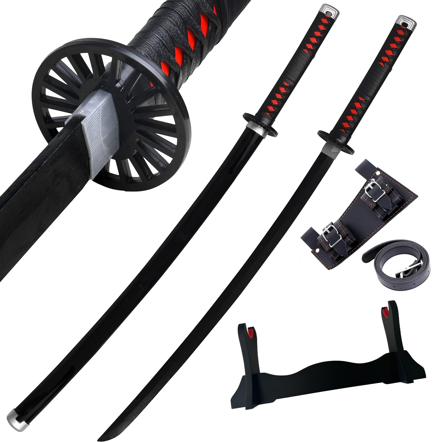 Cosplay Anime Sword - Demon Slayer Sword 41 Inch with Sword Stand and Belt, Katana Replica Sword, Perfect for Cosplay, Anime, Original Texture, Stage Performance and as a Gift
