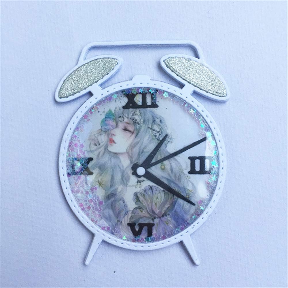 2.5 by 3.7 Inch Alarm Clock Metal Cutting Dies Frame Background Die Cuts for Card Making Scrapbooking Kids Christmas Birthday Thanksgiving Paper Craft Dies (Alarm Clock)