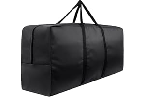 AURRAGIY Cushion Storage Bag 420D Waterproof 68" Rectangular Outdoor Patio Cushion Storage Bags — Outdoor Cushion Storage Bag with Zipper and Handles Extra Large Storage Bags 68" L x 29" H x 20" W Black