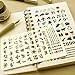 Journal Stencil Set Plastic Planner Stencils 12 Pieces New Design Sheets DIY Journal Accessories for Travel Journal Work Schedule Scrapbook Notebook and Christmas Gift Card, Sirensky
