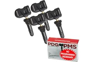 PDQ TPMS 315 MHZ Tire Pressure Sensor 4 Pack Rubber Stem for Toyota Lexus Direct Replacement for OE Part # 42607-0E020 ｜ 4260