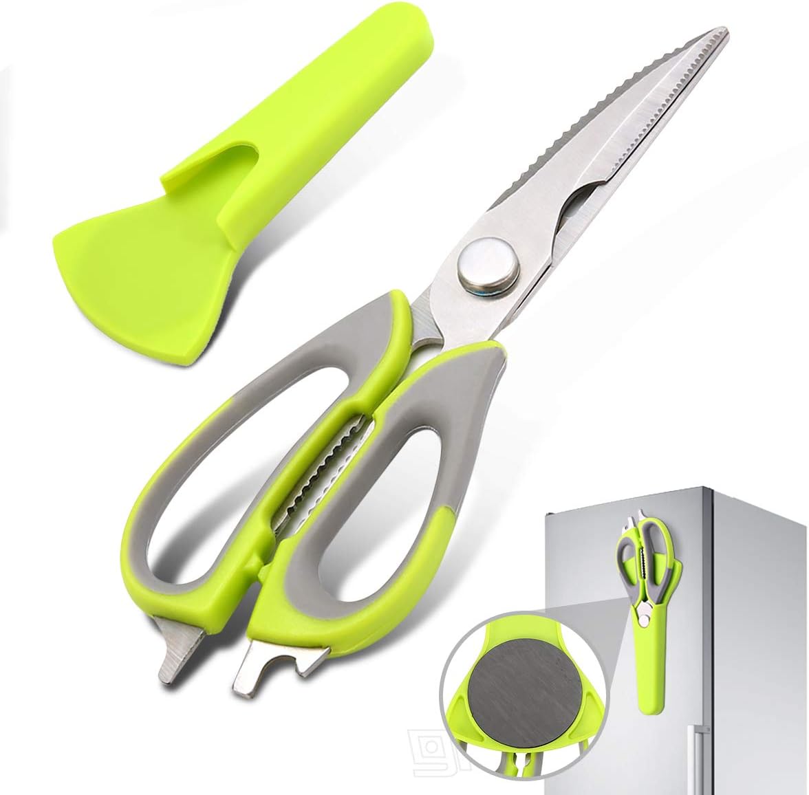 Latest Magnetic Kitchen Scissors Pathonor Heavy Duty Sharp Kitchen Shears High Carbon Stainless Steel ,Multi-Purpose Scissor, Poultry Shear for Chicken, Meat, Fish, Herbs, BBQ