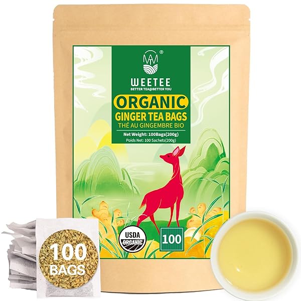 WT WEETEE ORGANIC GINGER TEA BAGS, 100% PURE...