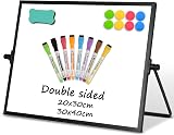 DOLLAR BOSS Magnetic Desktop Whiteboard 30x40cm Double Sided with Stand