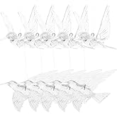 WOFASHPURET Crystal Hummingbird Ornament 5.70X3.93X1.18In Iridescent Hanging Pendant for Wedding Ceiling Decoration DIY Transparent Acrylic Bird Decor